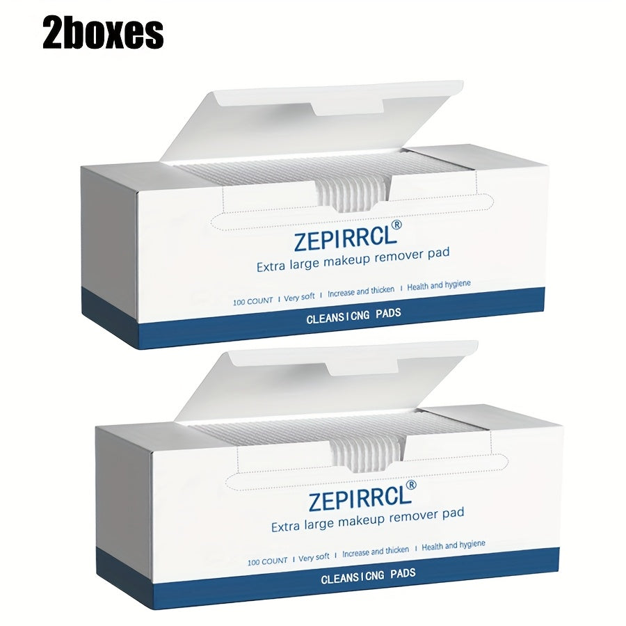 2 BOXES of Disposable Boxed Square Cleansing Pads, Extra Thick, Soft And Light Beige-Friendly, Wet And Dry, Suitable for Daily Cleansing And Skincare, 2.76 X 2.36 inch, 100pcs/Box