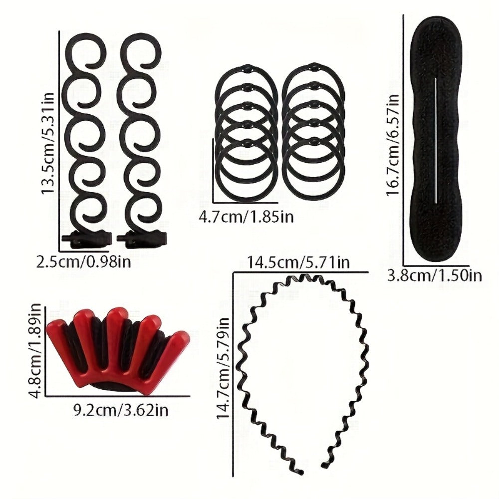 51pcs Set Of Hair Curler And Braiding Tool Suit Clip Meatball Head Donut Hair Pulling Pin Bridal Hair Braiding Device Bridal Hair Accessories Styling Braided Hair Braiding Device Headdress