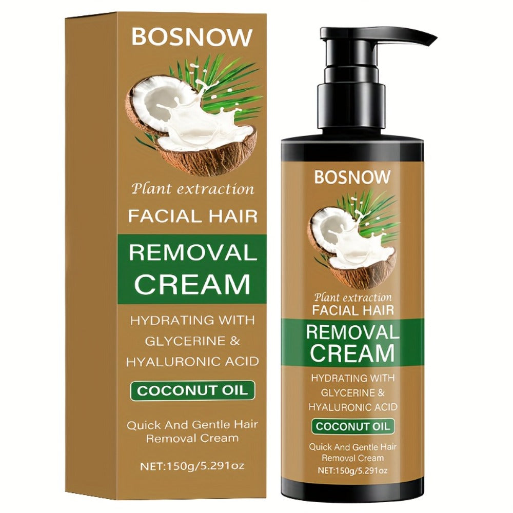 150g Coconut Hair Removal Cream, Non-permanent Hair Removal, Painless Hair Removal, Hair Removal Clean And Thorough Without Residue, 3 Minutes Fast Hair Removal, 15 Days Lasting Effect, Suitable for Underarms, Lips, Arms, Thighs, Body, Private Parts, Unde