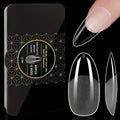 600 Soft Gel for Nail Tips, Semi-Gloss Transparent Crystal for Nail Tips, Pre-Formed False for Nails for Extensions, Tools for Nail Art Salons