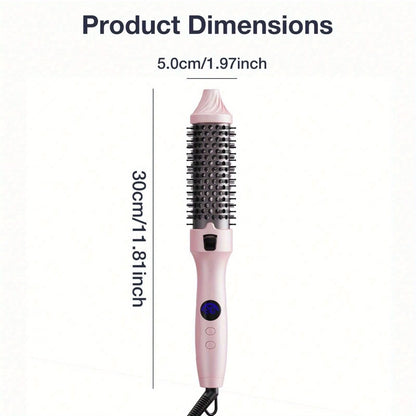 Thermal Air Brush 2-in-1 Straightener & Curler – Blowout Brush with Negative Ion Technology, Frizz-Free Temp Control, Lightweight Travel Hair Styling Tool for Women