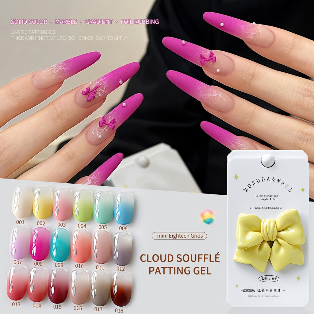 MORDDA Autumn/Winter New Popular Patting Gel Nail Art Set 18pcs, High Saturation Color Patting Gel PolishFor Fashion Salon Nail Design, Women's Nail Art Tools, Preferred Choice for Nail Enthusiasts