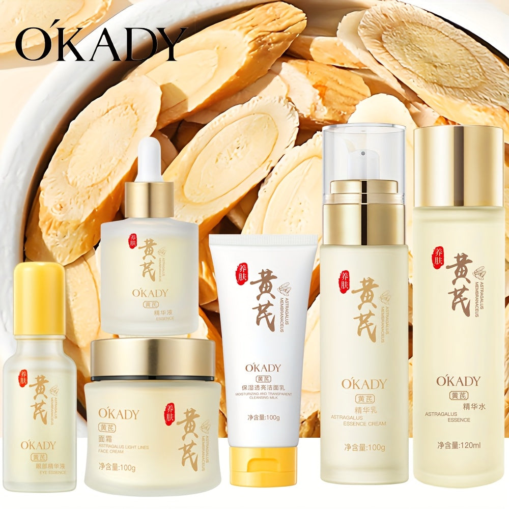 Astragalus Skin Care Set, And Astragalus Face Cream-100g, Antioxidant, Hydrating Nourishing, Reduce The Look Of Wrinkles, Astragalus Face Cream, Essence, Facial Cleanser, Water, Lotion, Eye Cream. Suitable For All Skin Types