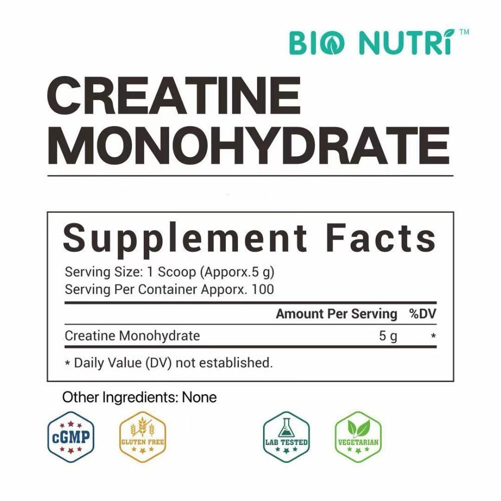 Creatine Monohydrate Powder 500G, 5000mg Per Serving, Micronized Creatine, Pure Unflavored