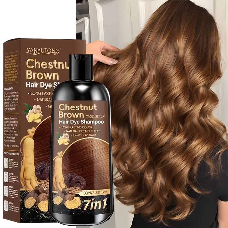 Introducing The Latest Enhanced 7-In-1 Hair Dye Shampoo with Triple Color Options, Infused with Ginger Oil, Biotin, Rosemary Oil, Castor Oil, And Additional Ingredients. It Is Mild on The Scalp And Effectively Conceals Gray Hair. Offered in Shades O