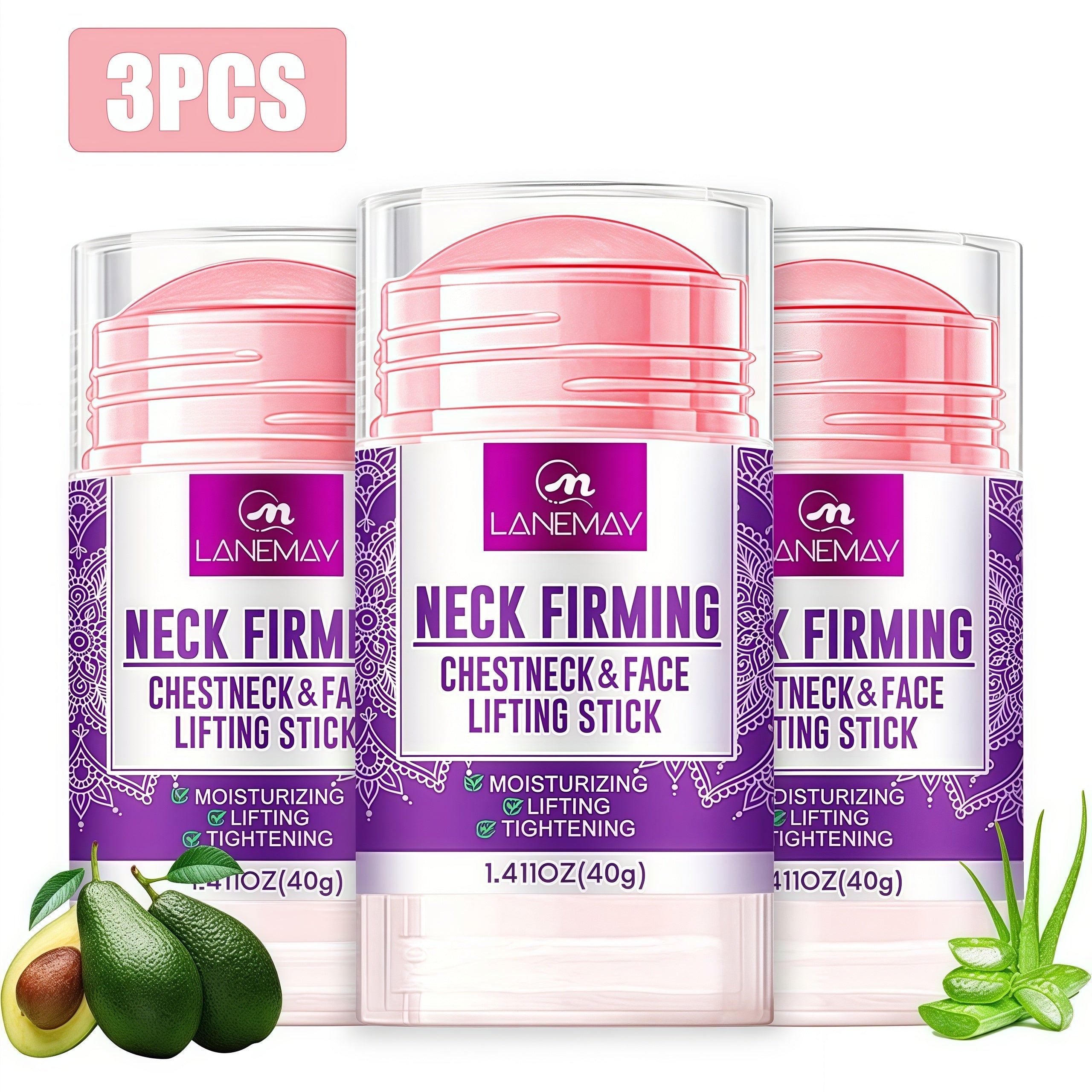 3pcs Retinol Collagen Neck Facial Stick That Feels Refreshed, Gentle And Non-irritating. For Firming And Moisturizing The Face, Neck, Suitable For All Skin Types - Christmas Gifts.