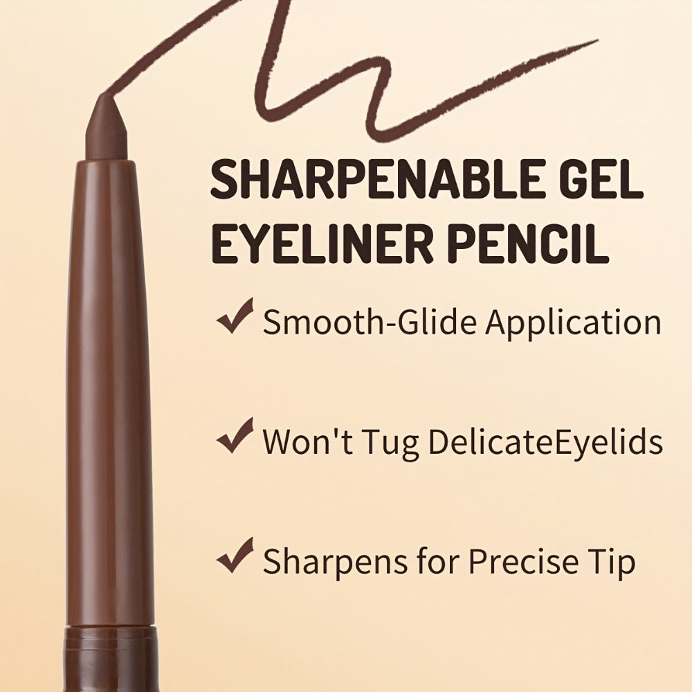 Waterproof Eyeliner Gel Pen 3-Piece Set Long-Lasting Smudge-Proof Quick-Dry Matte Gel Cream Precision Eye Makeup for Sensitive Mature Skin Beginner Friendly