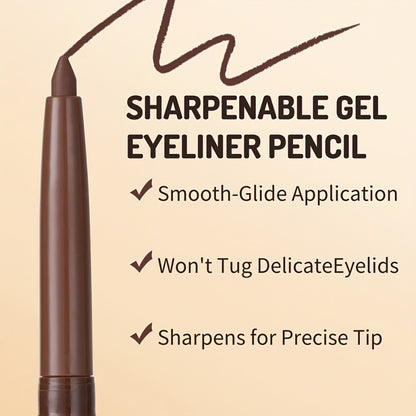 Waterproof Eyeliner Gel Pen 3-Piece Set Long-Lasting Smudge-Proof Quick-Dry Matte Gel Cream Precision Eye Makeup for Sensitive Mature Skin Beginner Friendly