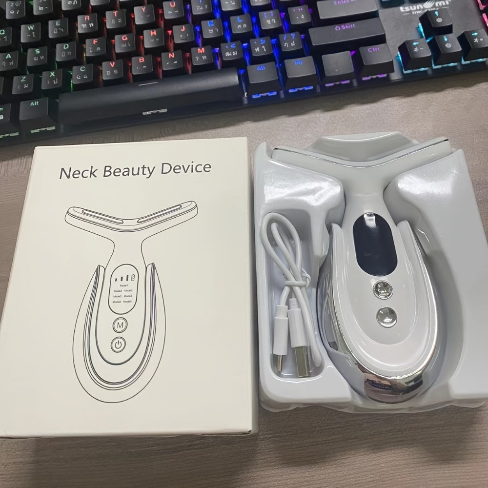 7-In-1 Multifunctional Neck And Facial Massager with LED Lights - Rechargeable, USB Charging, Lithium Battery Gift for Mom on Mother'S Day
