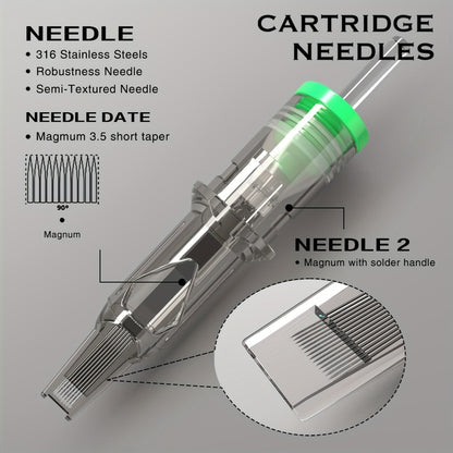 Tattoo Cartridge Needles Disposable Sterilized Round Liner Curved Magnum Flat Shader Professional Body Art Supplies 20pcs/box 12 Series RL CM M1 RS