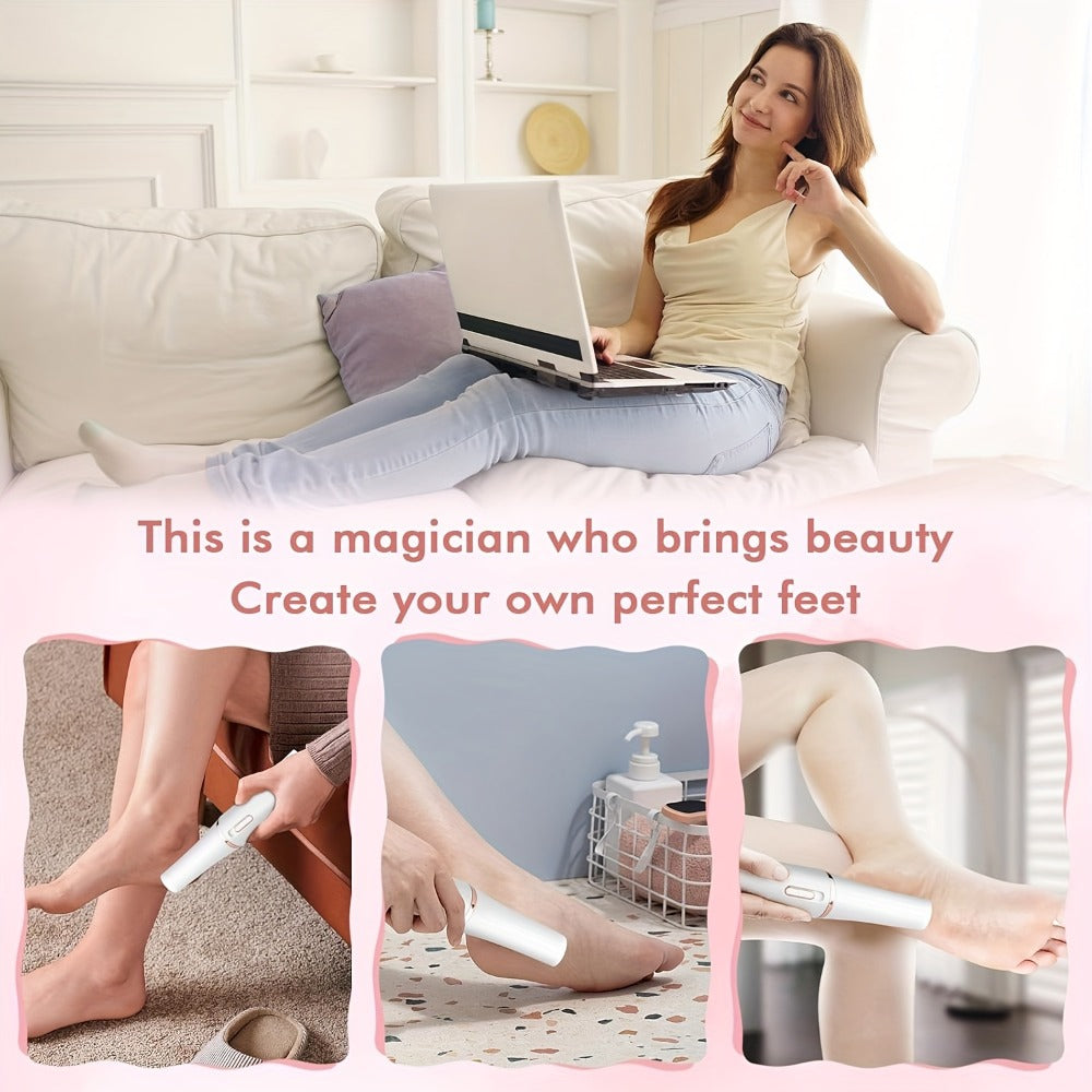 [Foot Remover] Electric Foot File | Different Foot Grinding Heads, Two Speed Settings | Automatic Lighting | for Foot Removal | IPX4 | 1Set 2Heads
