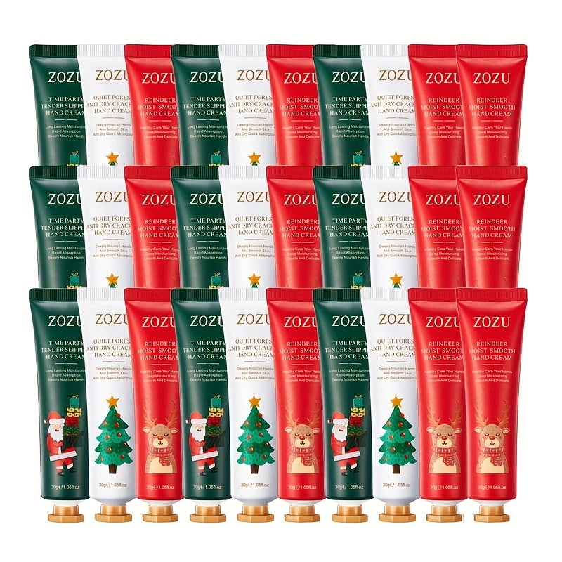 [Christmas Ideal Gift] 20pcs/30pcs Christmas Hand Cream, Plant-Scented Moisturizing Cream, Suitable For Dry Hands And Body Care. Travel-Sized Hand Moisturizer, Easy To Carry, An Ideal Gift Choice For Christmas