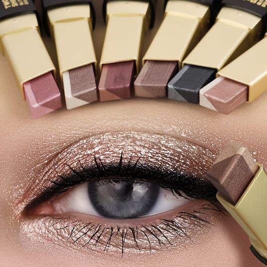 6pcs/ Set Glitter Double Color Gradient Eyeshadow Stick Pencil Two Tone Shimmer Metallic Lazy Eye Shadow Pen Waterproof 2in 1 Eye Makeup