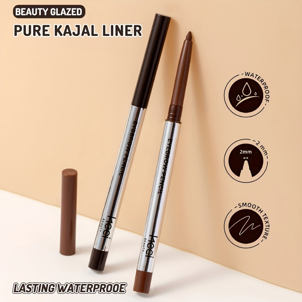 Eyeliner Pencil 3 Pack Waterproof Long Lasting Gel Pen - Quick Dry Smudge Proof Matte Creamy Formula for Sensitive Eyes Beginner Friendly Precision Eye Makeup Deep Brown Medium Brown Black