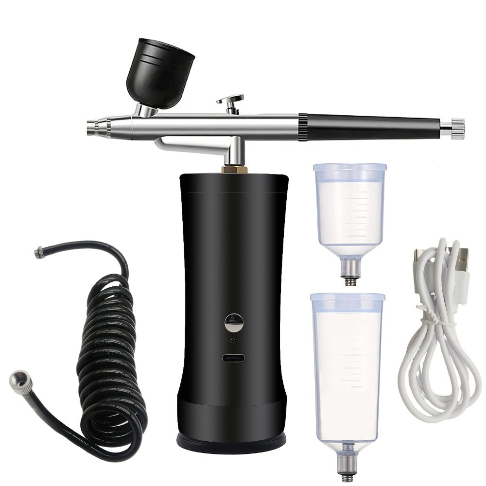 Airbrush Kit with Compressor, Rechargeable Portable Cordless Air Brush Set, Handheld Airbrush Gun Set for Nail Art, Makeup, Painting, Cake Decor
