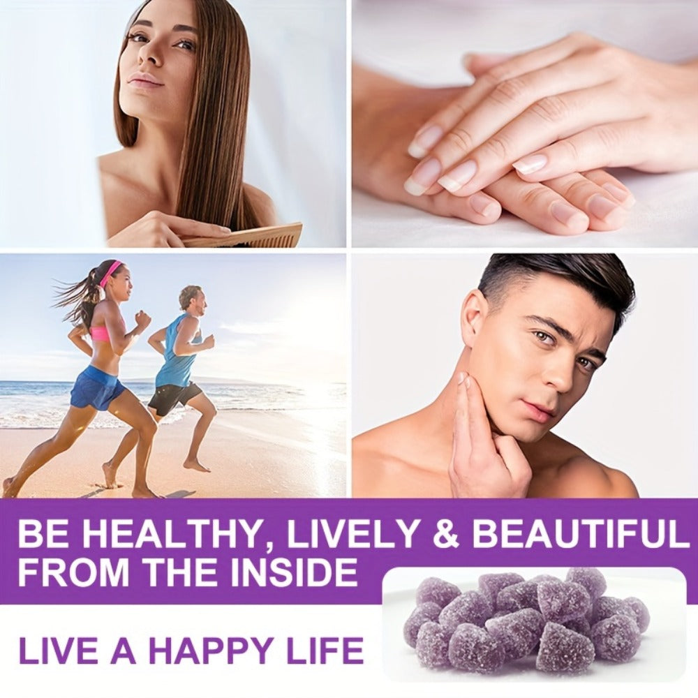 BEWORTHS Biotin Gummies 12000mcg with Biotin, Collagen, Keratin, Chlorophyll, Zinc And Vitamin A, B6, B12, C, D, E Complex Supports Hair Skin And Nails for Women & Men