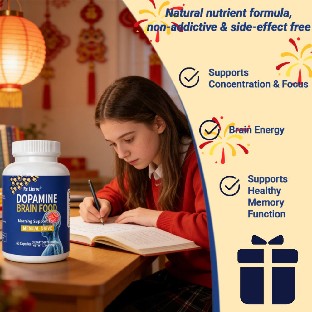 [Brain Support & Sleep] Relierre Dopamine Brain Support Capsules with Magnesium & Magnesium Glycinate, Focus & Restorative Sleep, High Potency Nootropic for Mental Clarity & Vitality