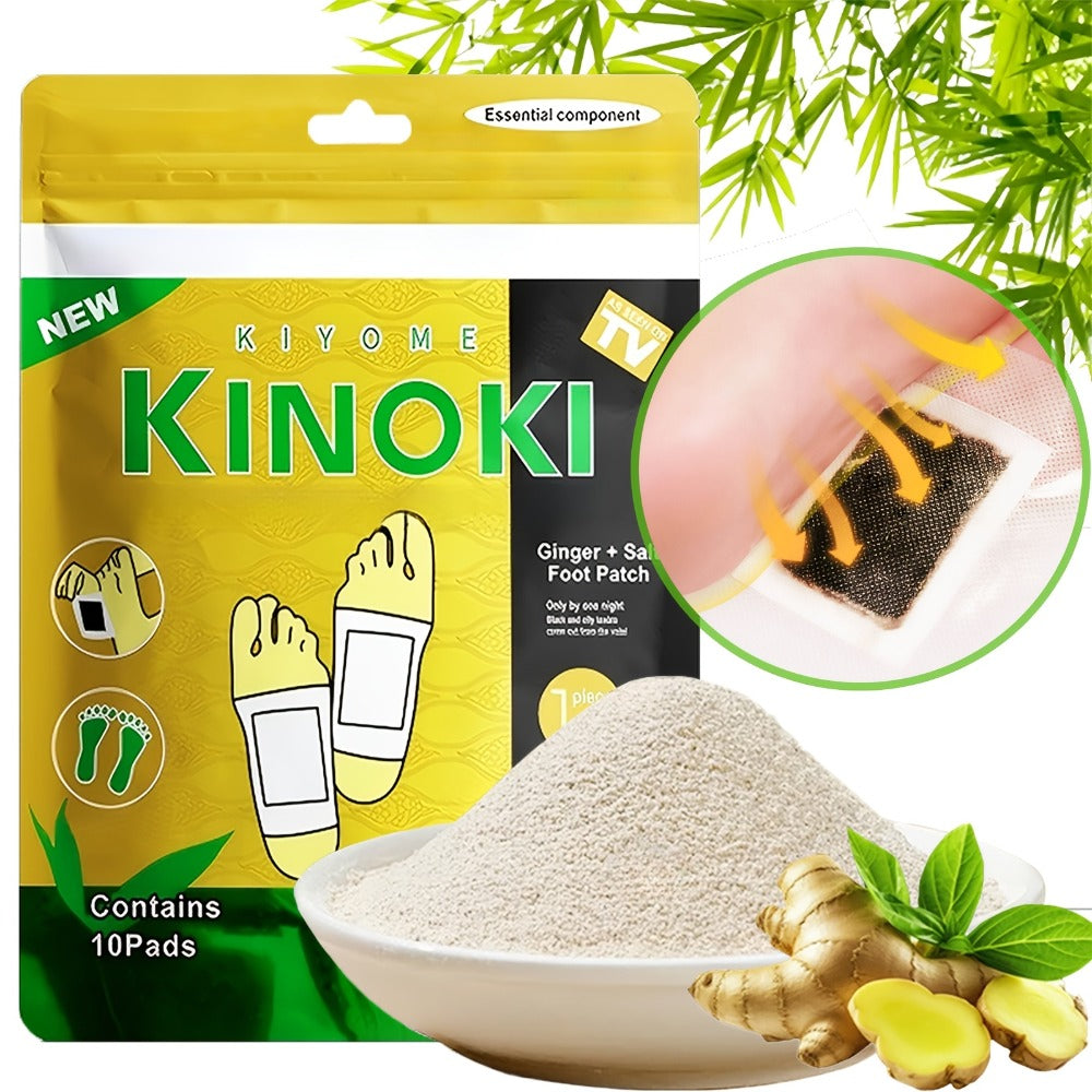 Foot Detox Patches Bamboo Vinegar & Ginger — Deep Cleansing Foot Pads, Natural Plant Ingredients, Alcohol-Free Moisturizing Foot Care Patch | 60 or 160 Pcs Set