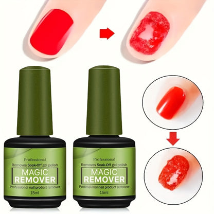 Gel Nail Polish Remover 3pcs Soak Off Quick Removal in 2-3 Minutes for Gel Nails Nail Glue Acrylic Nails Home DIY & Salon Use Easy Nail Polish Remover Kit