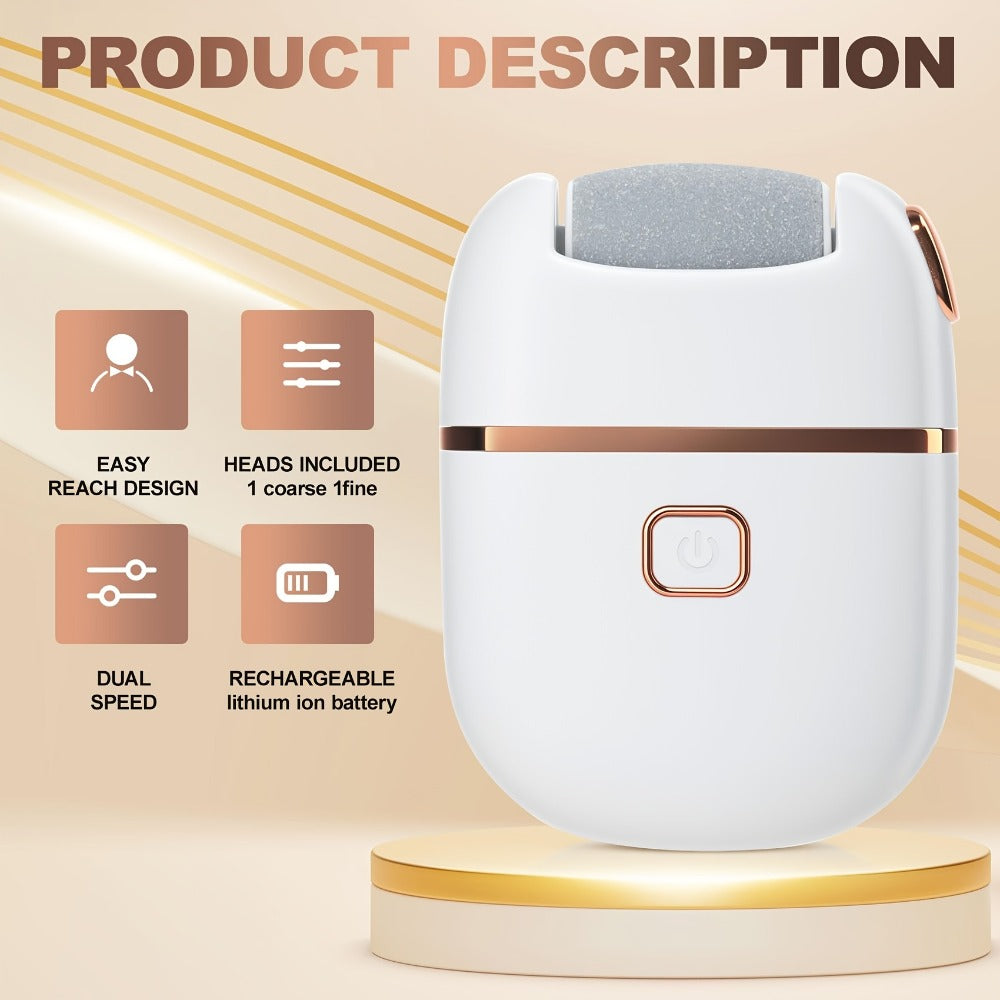 2Set 6Heads And 1Set 3Heads, Rechargeable Electric Foot Grinder for Cracked Heels & Removal - Thick Light Beige Polishing, 3Replacement Grinding Heads, 2Speed Settings, Portable And Easy to Use with USB Charging, IPX5