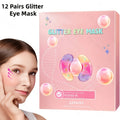 [Christmas Halloween Gift] Moisturizing Glitter Eye Mask, 12 Pairs, Natural Ingredients, Rich in Caffeine And Collagen, Long-Lasting Moisturizing, Gentle, Visibly Minimize Wrinkles And Fine Lines, Skincare for All Skin Types, Christmas Gift, Halloween Gif