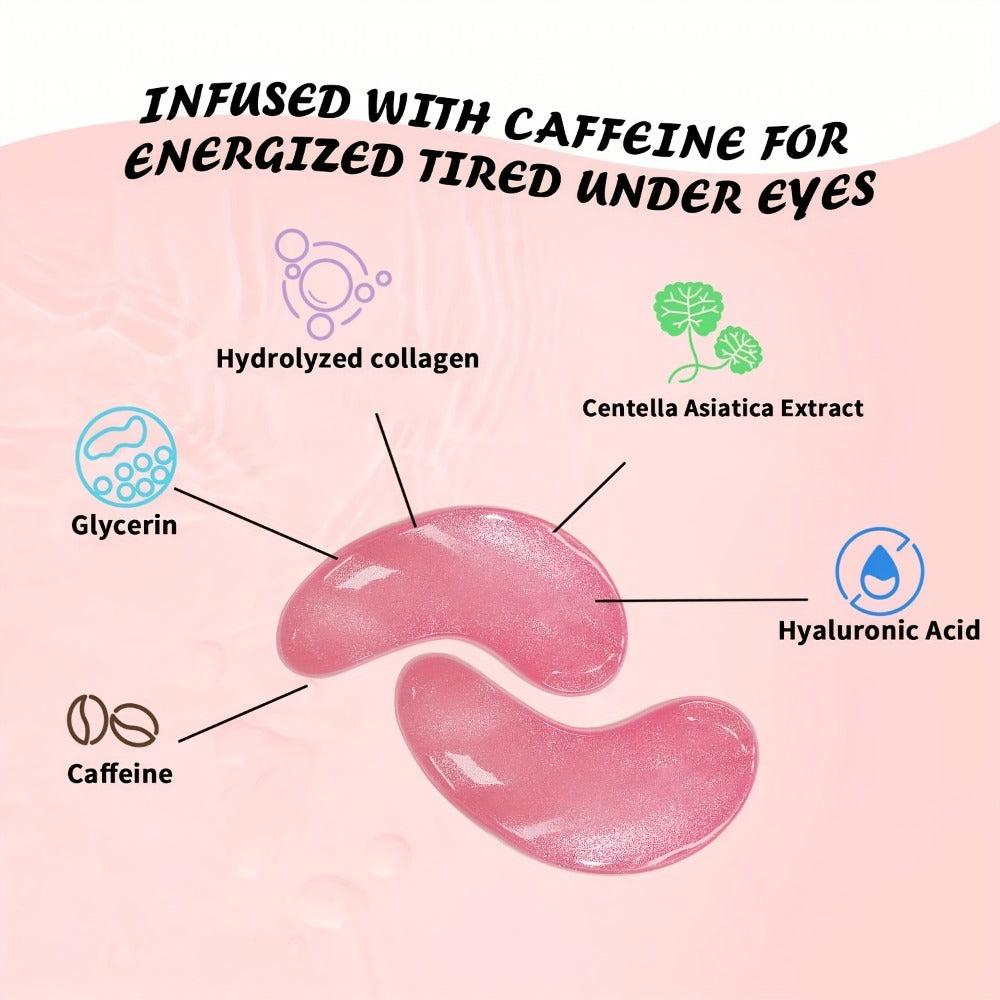 Eye Patches for Dark Circles & Puffiness - Caffeine Collagen Under Eye Mask, Anti-Wrinkle Gold Eye Bags Treatment Skin Care, 25 Pairs