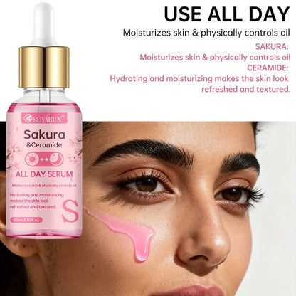 4-Piece Day & Night Serum Set with Vitamin C Retinol Hyaluronic Acid Ceramide - Brightening Firming Deep Hydration Niacinamide Collagen Aloe Unisex