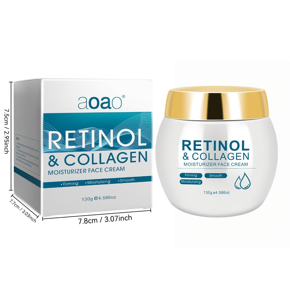 Retinol Face Cream with Collagen - Firming Moisturizing Anti-Aging Facial Cream for All Skin Types - Day and Night Skin Care Cream for Women & Family 130g / Retinol Essence