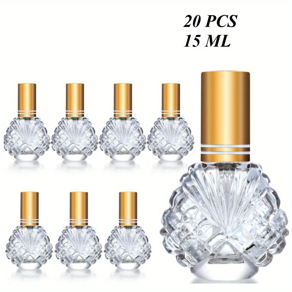 20pcs 0.51oz Glass Perfume Bottles, Empty Atomizer Refillable Glass Spray Bottle with 5 Funnels, 5 Pipettes Dispensers, Portable Fragrance Bottle for Travel