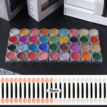 Nail Powder Set 36 Colors Chrome Holographic Glitter Nail Art Pigment Dust Kit for Gel Nails Acrylic Manicure Decoration