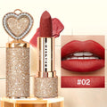 USHAS 24H Matte Lasting Lipstick - Layerable Coverage, Transfer-Resistant, Vibrant Color, Velvet Matte End with Heart-Shaped Design, Richly Pigmented, Easy Application, Durable Wear, Ideal for All-Day Comfort And Effortlessly Chic Lip Makeup