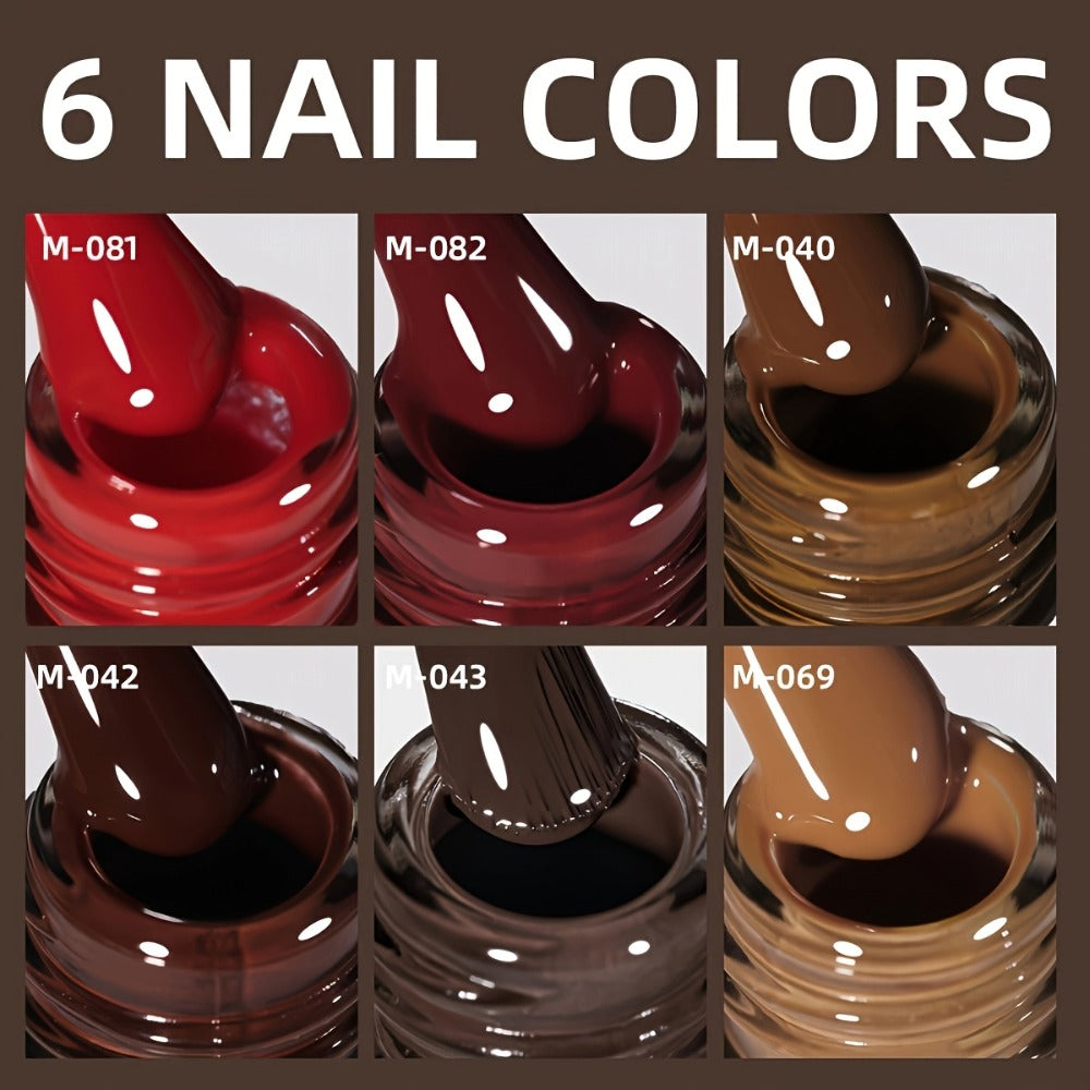 Luxurious Red Series 6-Color Set for Spring 2025, Featuring Sparkling And Long-Lasting Nail Gel for Salon-Quality Nail Art, Perfect for Women