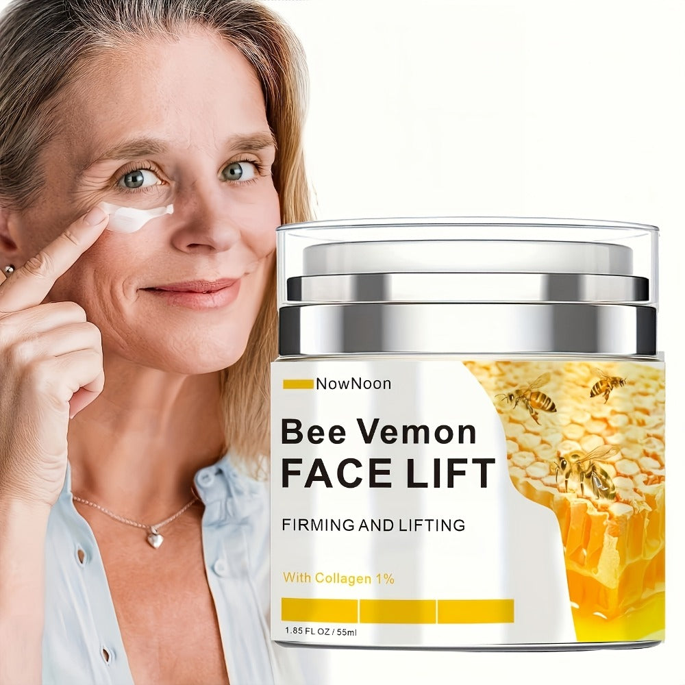 1.69oz Bee Venom Firming & Lifting Cream - Enriched with Hyaluronic Acid And Vitamin E to Deeply Hydrate And Moisturize, Even Skin Tone, Emollient And Radiant, Suitable for All Skin Types, Light Texture, Can Be Applied to The Face And Neck.