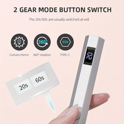 Mini Handheld Nail Dryer LED Lamp USB Powered Fast Dry Gel Polish Curer Portable Small Nail Lamp Manicure Tool for Home Salon Black Blue Gray Light Blue