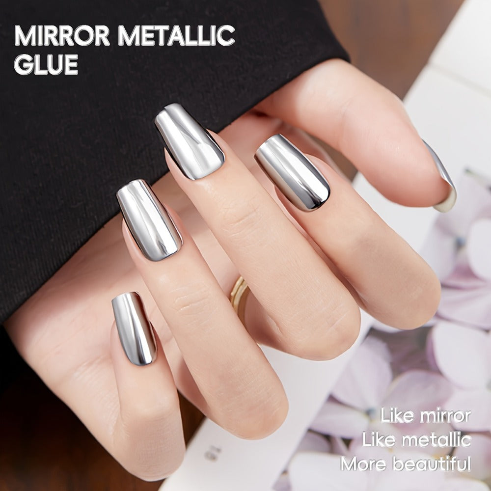 XEIJAYI Photo Frame Bottle Metal ---Latest Nail Art Product with High Density Edge Painting, Floral Color Painting, Platinum, Mirror Metal, Shiny Silvery, Strong And Durable, Ideal for Salon Nail Art And Nail Art Essentials