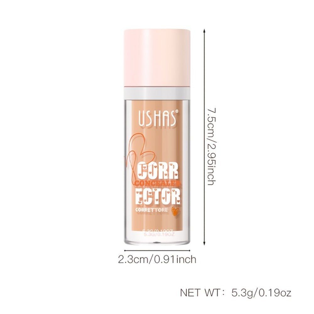 USHAS Liquid Concealer - 12 Shade Range, Full-Coverage Waterproof & Buildable Coverage, Self-Applying Applicator Brush Tip, Long-Lasting Non-Cakey Formula for Sensitive/Combination/Oily Beige - Instantly Cover Dark Circles,, Blemishes