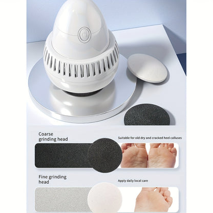 Electric Foot Grinder Automatic Callus Remover Dead Skin Exfoliator Pedicure Machine Rechargeable Foot File Scrubber for Cracked Heels Rough Skin Home Salon Use White