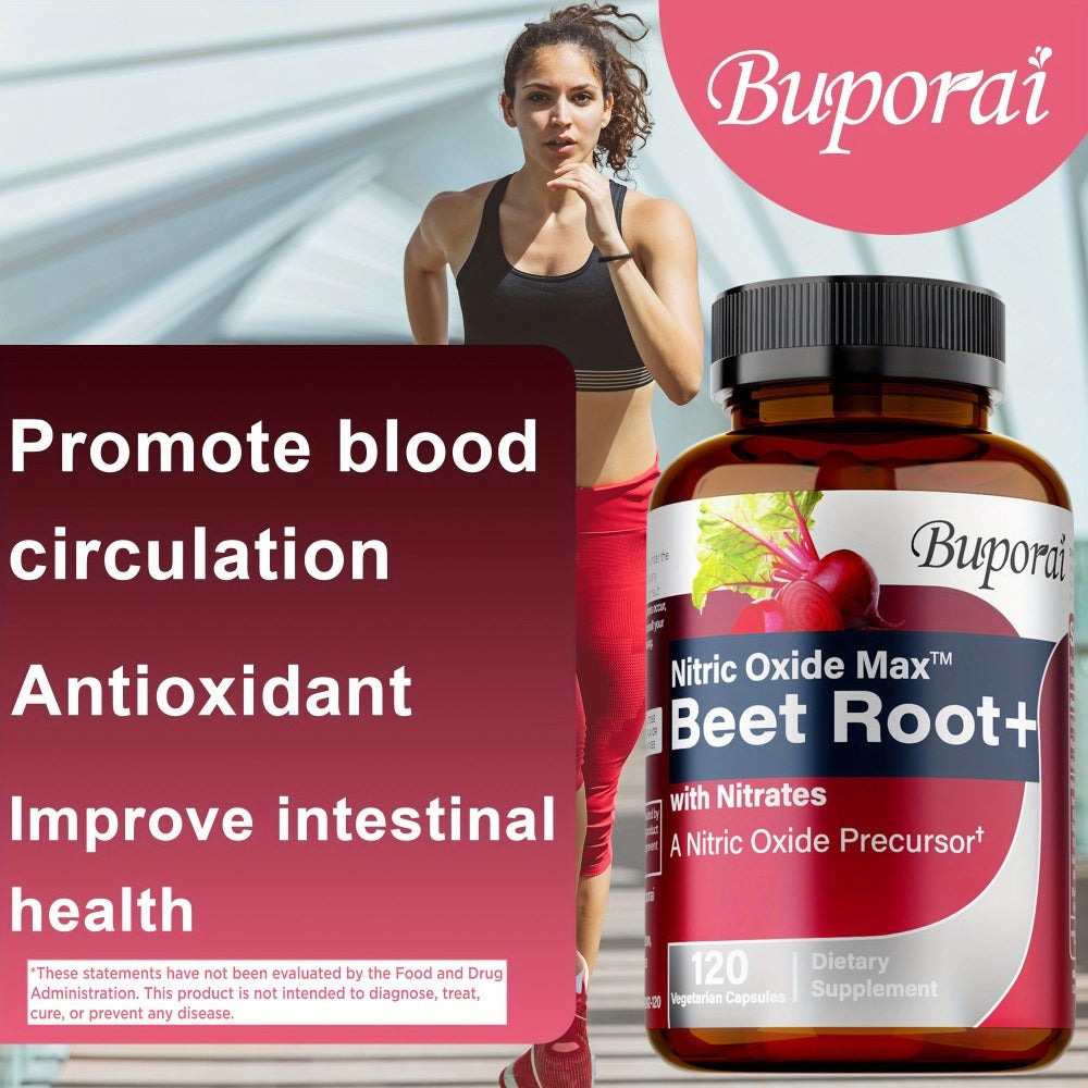 Nitric Oxide Beet Root - with Nitrates, Beet Root Powder, Black Pepper, Blood Pressure and Heart Health, Supports Nitric Oxide Production, Antioxidants - 120pcs