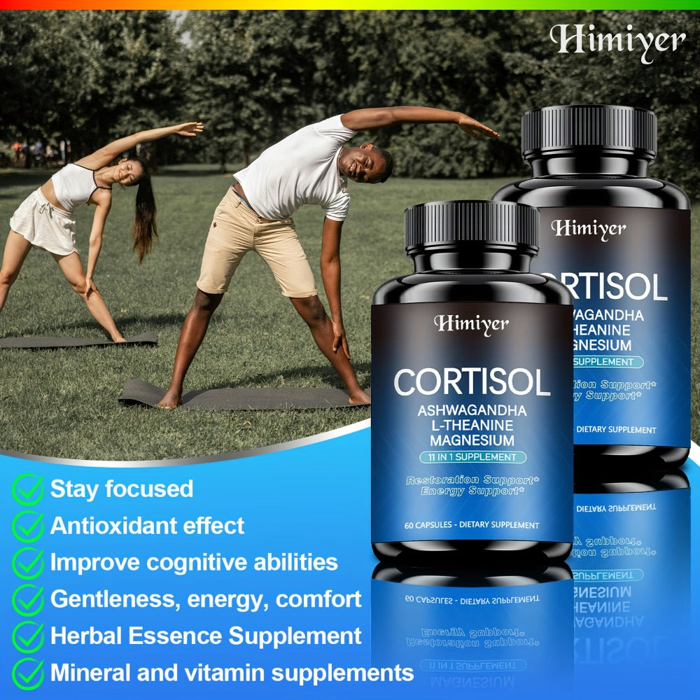 (1/3 Packs) Stress Management Capsules - All-round Relaxation And Balance Supplement Capsules - Balance Cortisol And, Peaceful Sleep And Emotional Improvement, Containing Rhodioda, Ashwagandhal, Theanine And Magnesium.