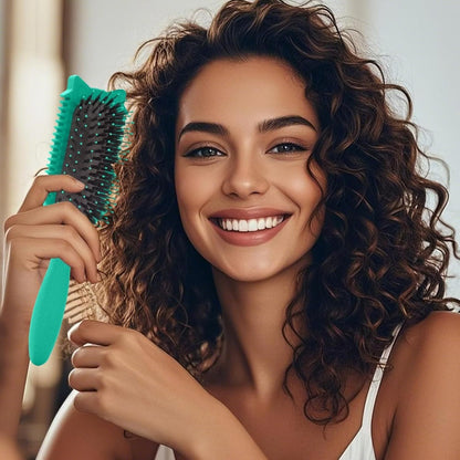 Detangling Brush for Curly Hair 1/2 Pcs – Flexible Bristles Reduce Breakage & Frizz, Gentle Scalp Massage, Wet & Dry Use, Wavy Coily Hair Care Tool