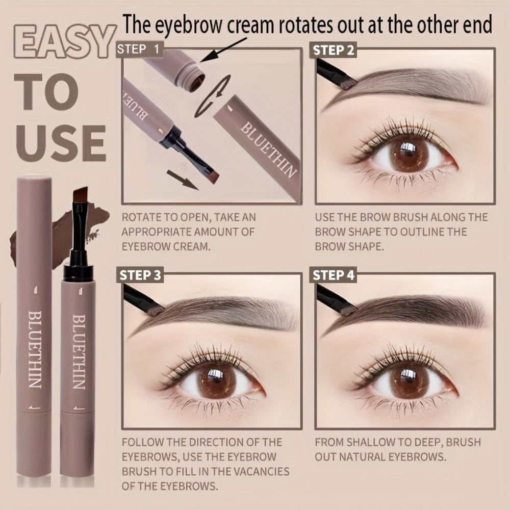 Eyebrow Pencil Double-Ended Waterproof Long-Lasting - Micro Precision Brow Definer with Spoolie Brush Smooth Durable Formula for All Skin Types Dark Brown