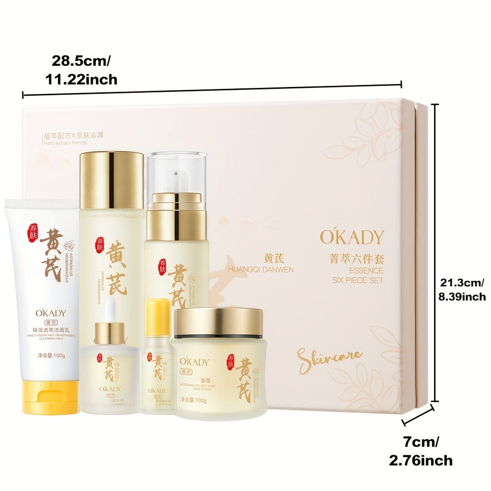 Astragalus Skin Care Set, And Astragalus Face Cream-100g, Antioxidant, Hydrating Nourishing, Reduce The Look Of Wrinkles, Astragalus Face Cream, Essence, Facial Cleanser, Water, Lotion, Eye Cream. Suitable For All Skin Types