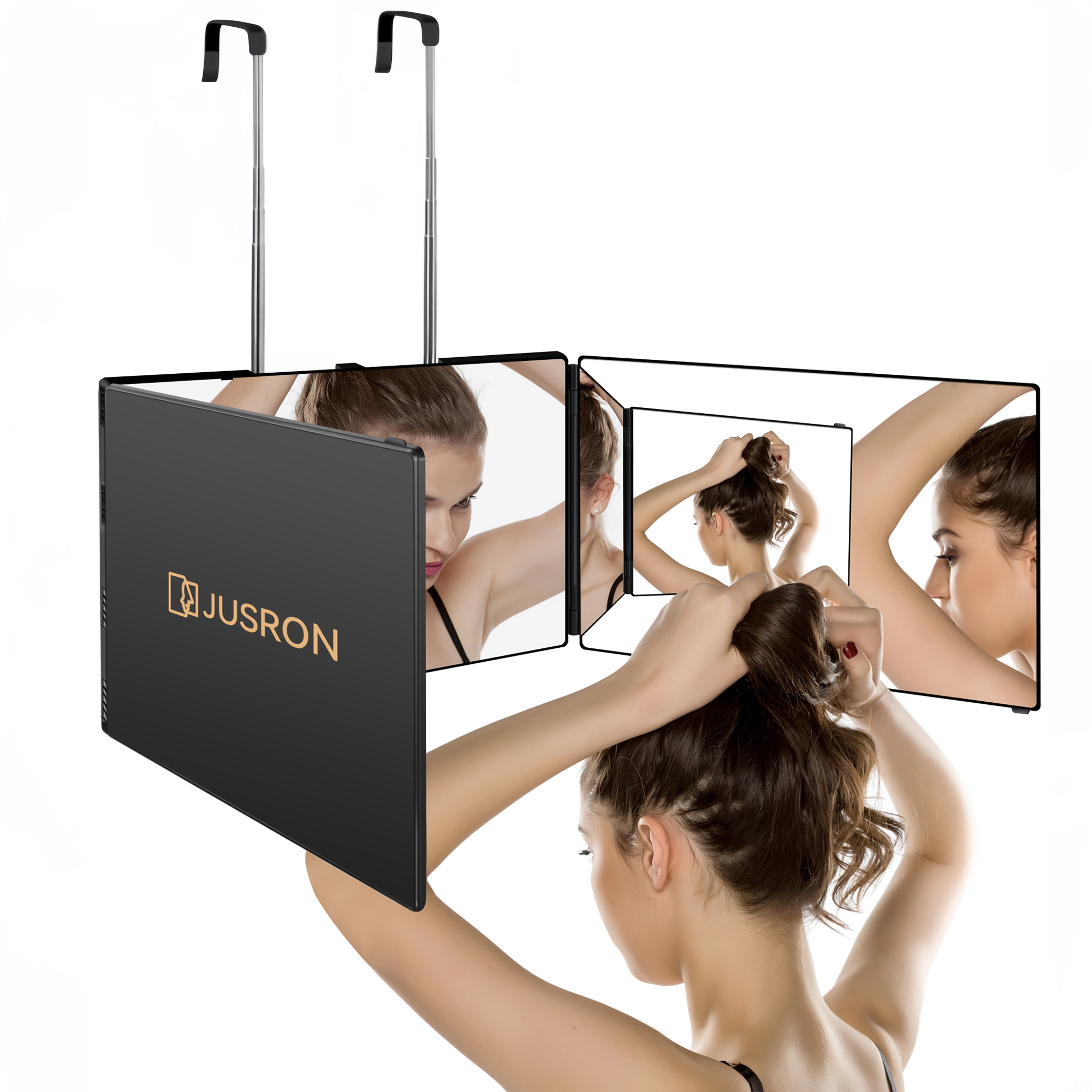 360-Degree Viewing Angle Hair Cutting Mirror, 3-Way Self Haircut Mirror with Clear Anti-Fog HD Glass, USB Rechargeable, Plastic Frame, Beauty And Personal Care Mirror, Wedding Gift, Triple Fold Mirror, Limited Time Discount, Wedding Easter Gifts