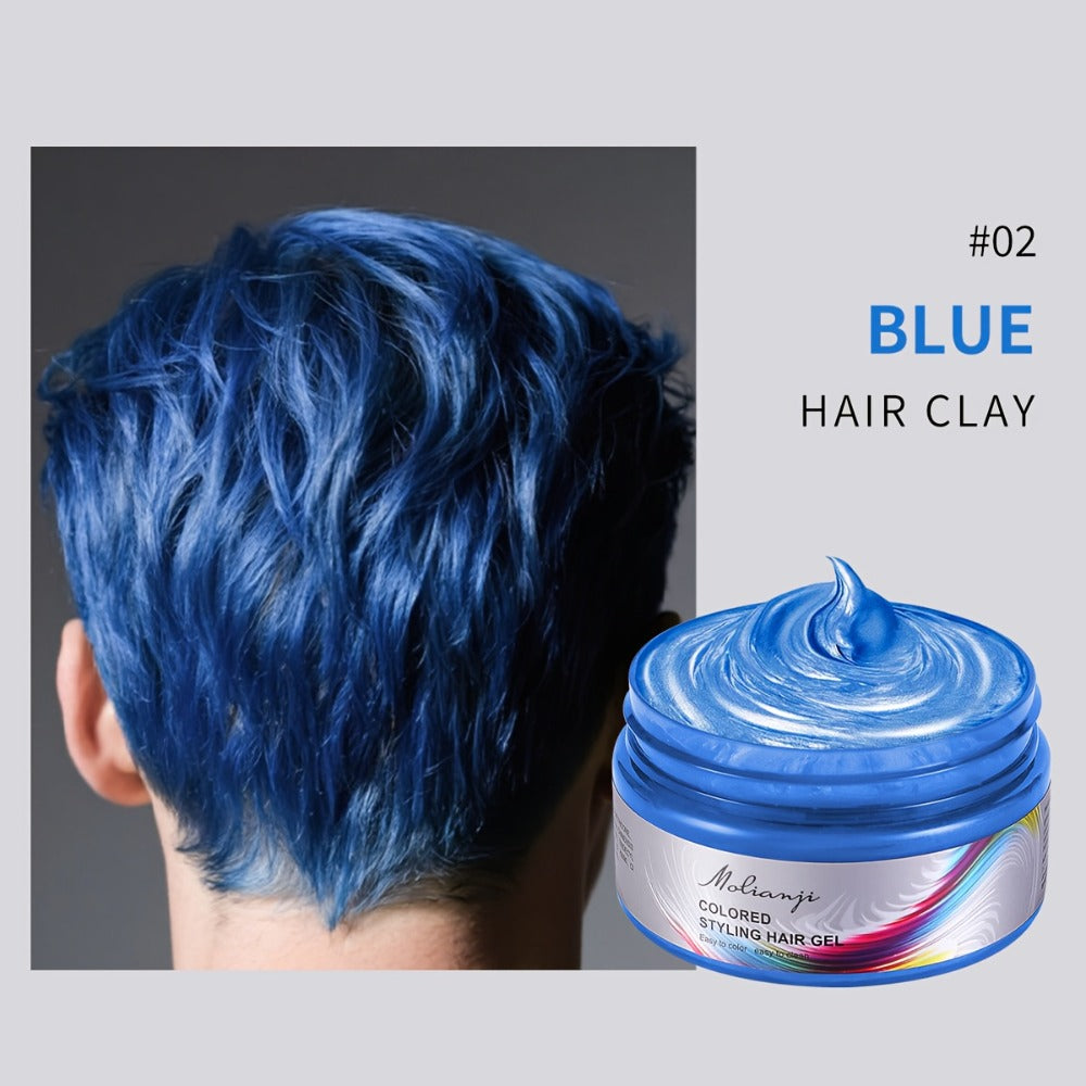 Temporary Hair Dye Color Wax 3.53oz — Non-Damaging Easy Wash Hair Color for Halloween, Carnival & Festival Styling, Mixable Shades, Natural Hold Not Stiff, 9 Colors
