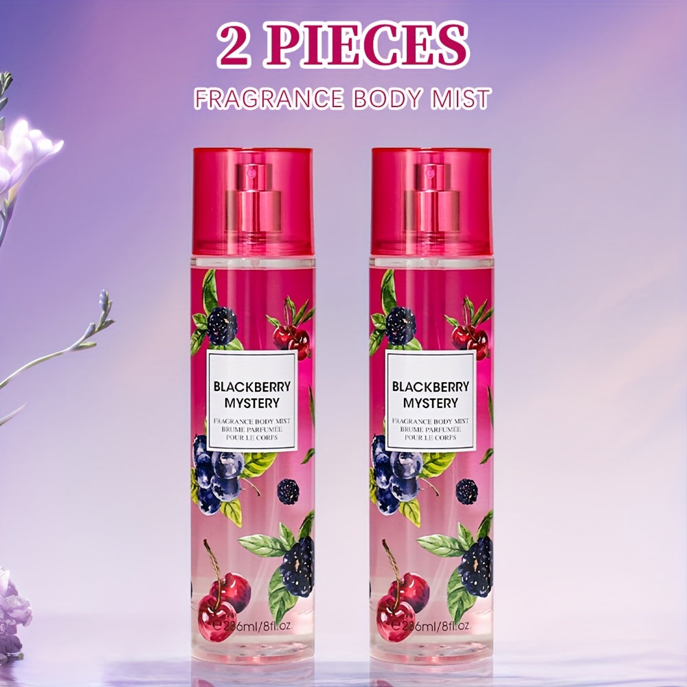 Body & Hair Fragrance Mist for Women 2pcs Set L1ong Lasting Fruity Perfume Spray 8 fl oz Pineapple Coconut Peach Strawberry Watermelon Scents Daily Dating Party Gift
