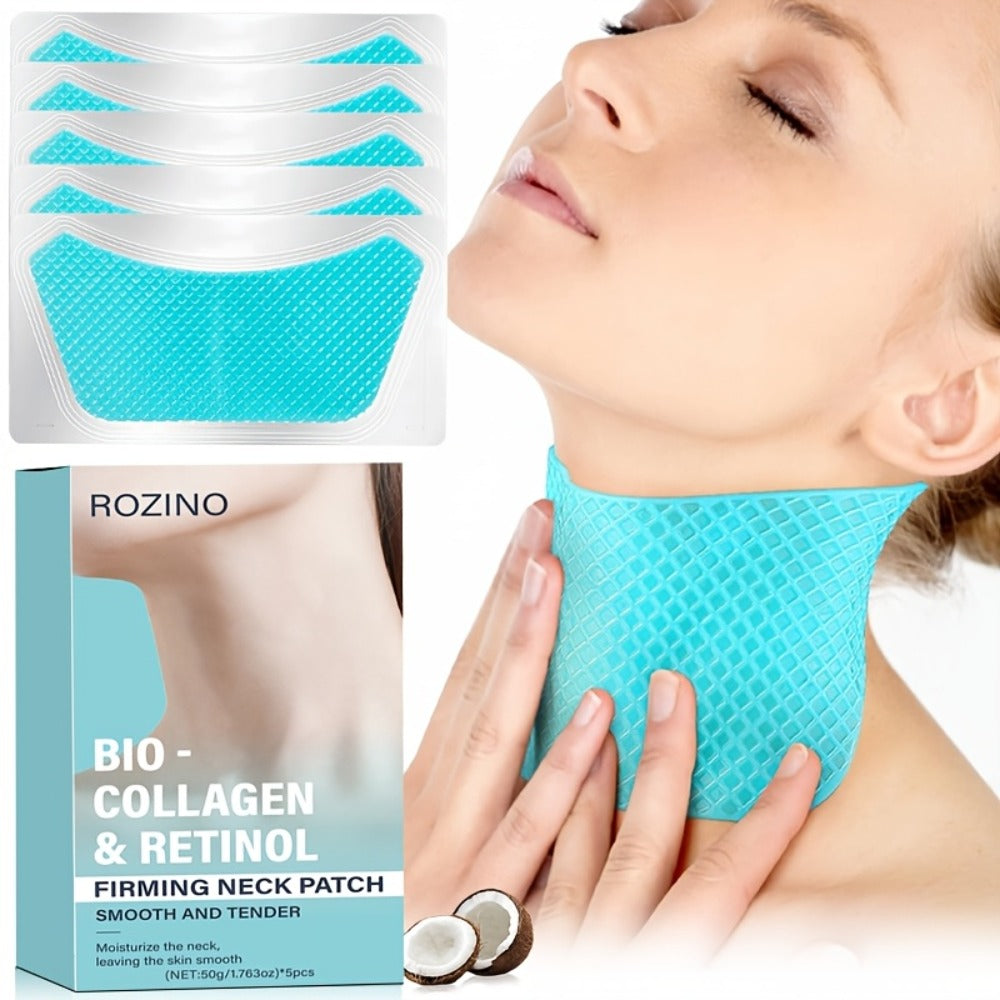 5pcs Bio Collagen Neck Lift Mask Patch, Moisturizing And Brightening Gel, Easily Absorbed, Appearance of Wrinkles, Aging And Sagging Skin, Makes Skin Look Smoother And Firmer, Makes Skin Younger-Looking, Neck Mask, Skincare
