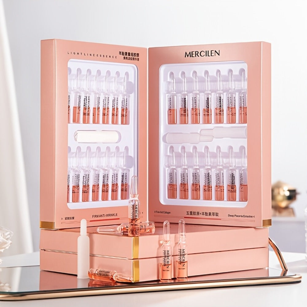 Mercilen 1.42oz Hydrating Serum with Glycerin & Collagen - Alcohol-Free Light Beige Care for Normal to Sensitive Light Beige, Moisturizing & Brightening, Fragrance-Free, Unisex Skincare, Skincare Routine, Sleek Packaging, Alcoholfree Formula