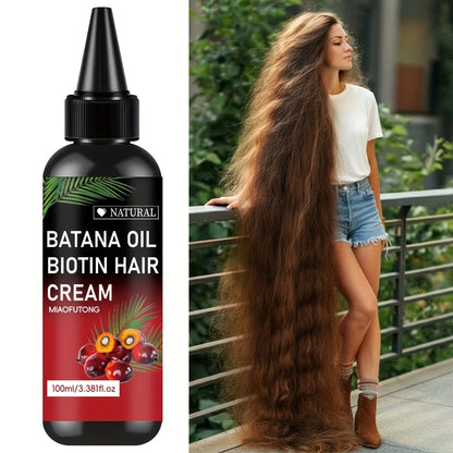 Batana Hair Oil with Rosemary & Biotin 100ml | Scalp & Hair Care Strengthening Oil | Prevents Breakage Split Ends | All Hair Types 3.38oz