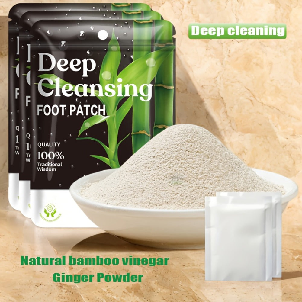 Foot Patches Detox Bamboo Vinegar Ginger Lavender Natural Plant Ingredients Deep Cleansing Moisturizing Foot Pads Massage Relaxing Foot Care Home Portable Health