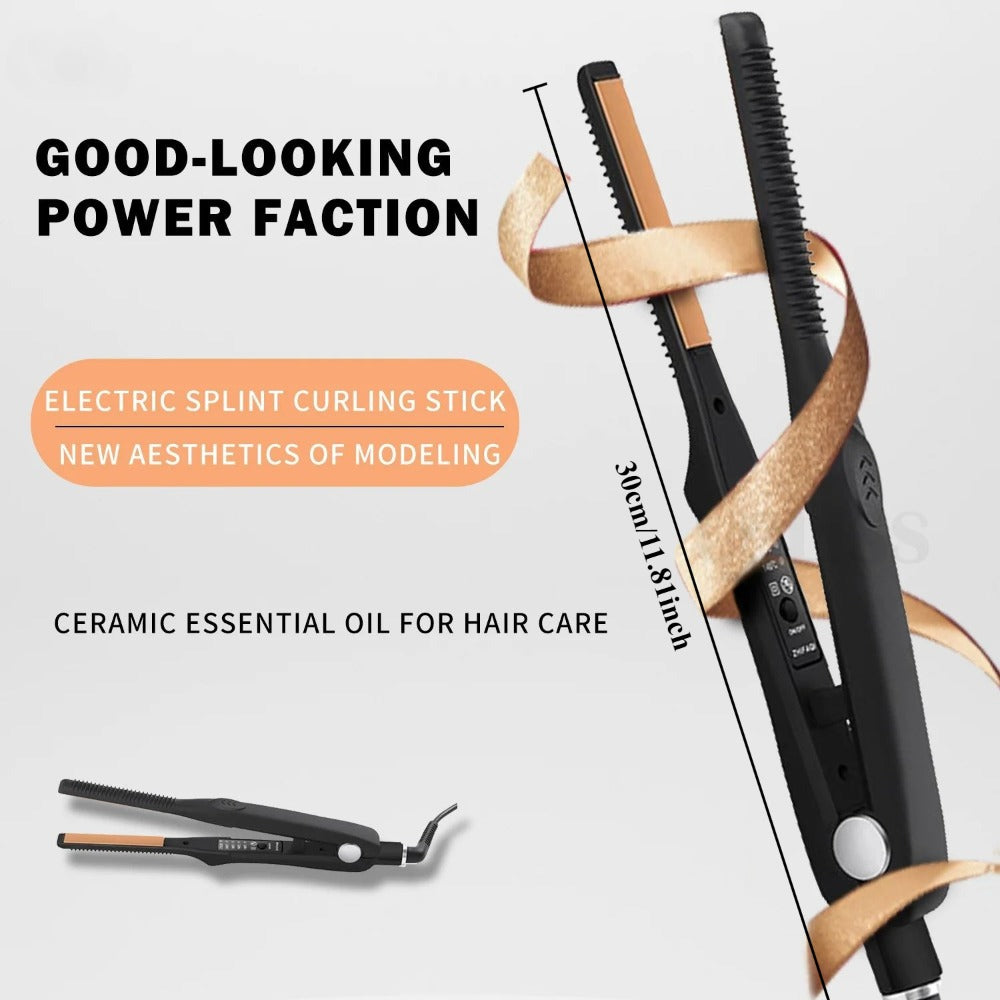 2-In-1 Hair Straightener Curling Iron, 4 Modes Adjustable - Fast Crimper Hair Tool, Root Crimper for Professional Salon, Wavy Hairstyle Hair Tools Holiday Gifts